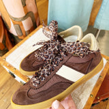 Dixie Textured Platform Trainers In Coffee - Infinity Raine