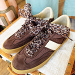 Dixie Textured Platform Trainers In Coffee - Infinity Raine