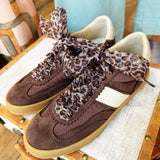 Dixie Textured Platform Trainers In Coffee - Infinity Raine