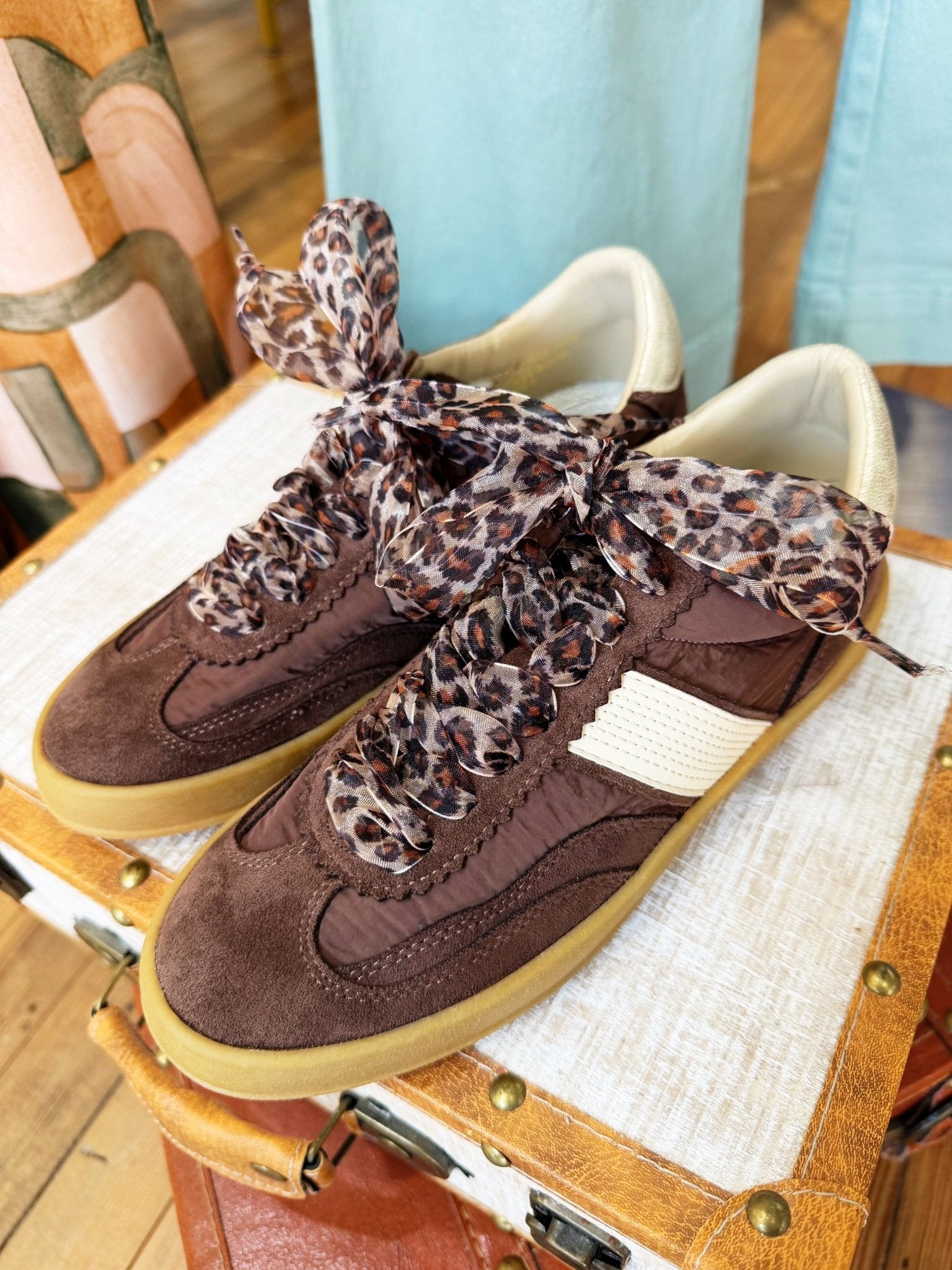 Dixie Textured Platform Trainers In Coffee - Infinity Raine