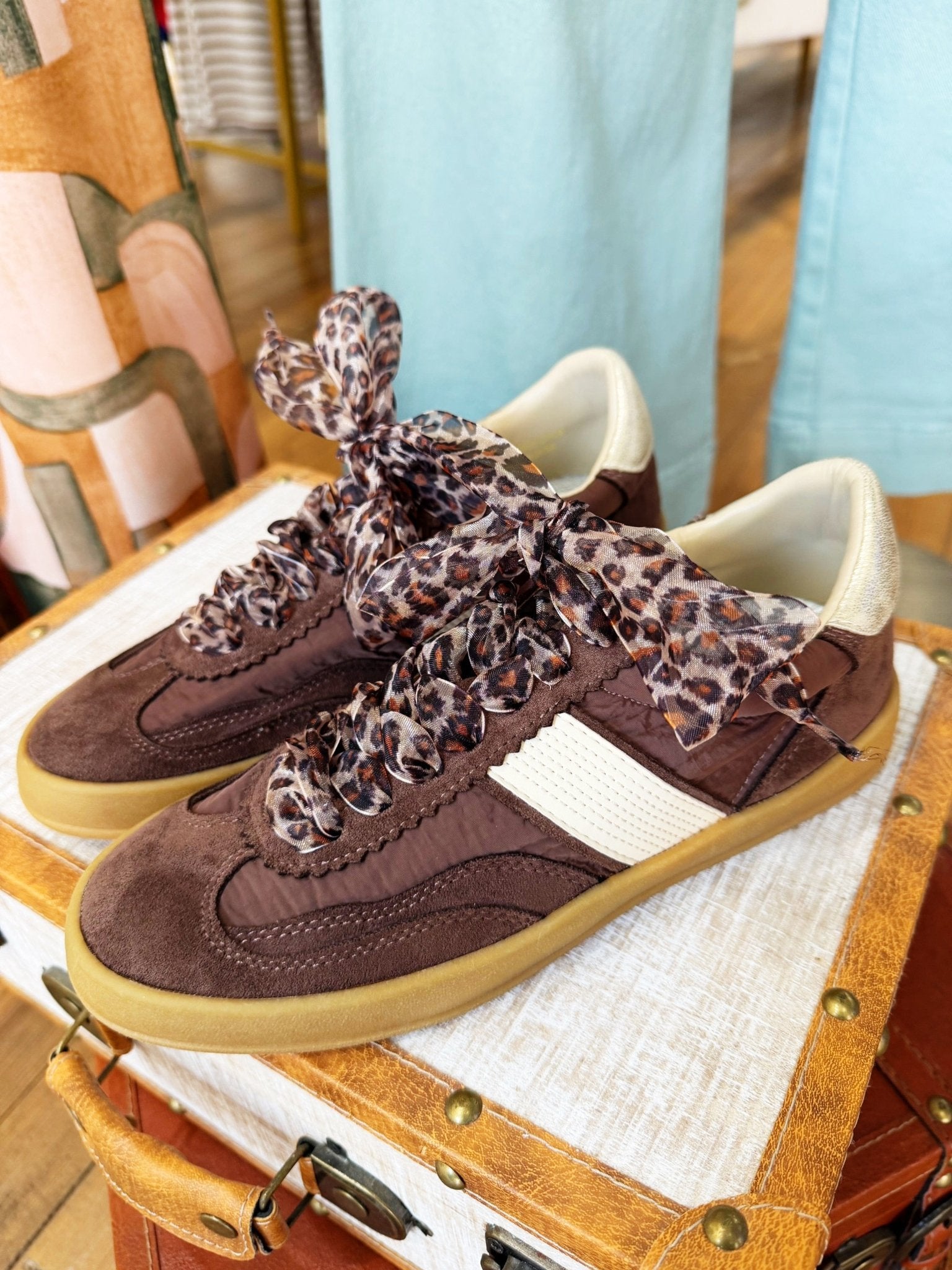 Dixie Textured Platform Trainers In Coffee - Infinity Raine