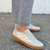 Dixie Textured Platform Trainers In White - Infinity Raine