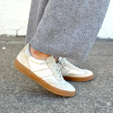 Dixie Textured Platform Trainers In White - Infinity Raine