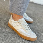 Dixie Textured Platform Trainers In White - Infinity Raine