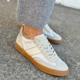 Dixie Textured Platform Trainers In White - Infinity Raine