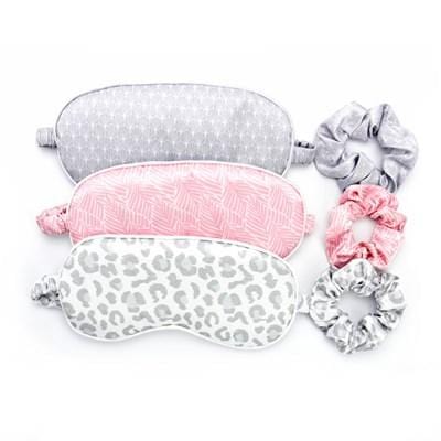 Lemon Lavender Five More Minutes Silky Satin Eye Mask & Scrunchie Set - Infinity Raine