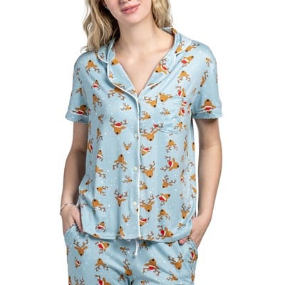 Hello Mello Christmas Pajama Top-Reindeer - Infinity Raine