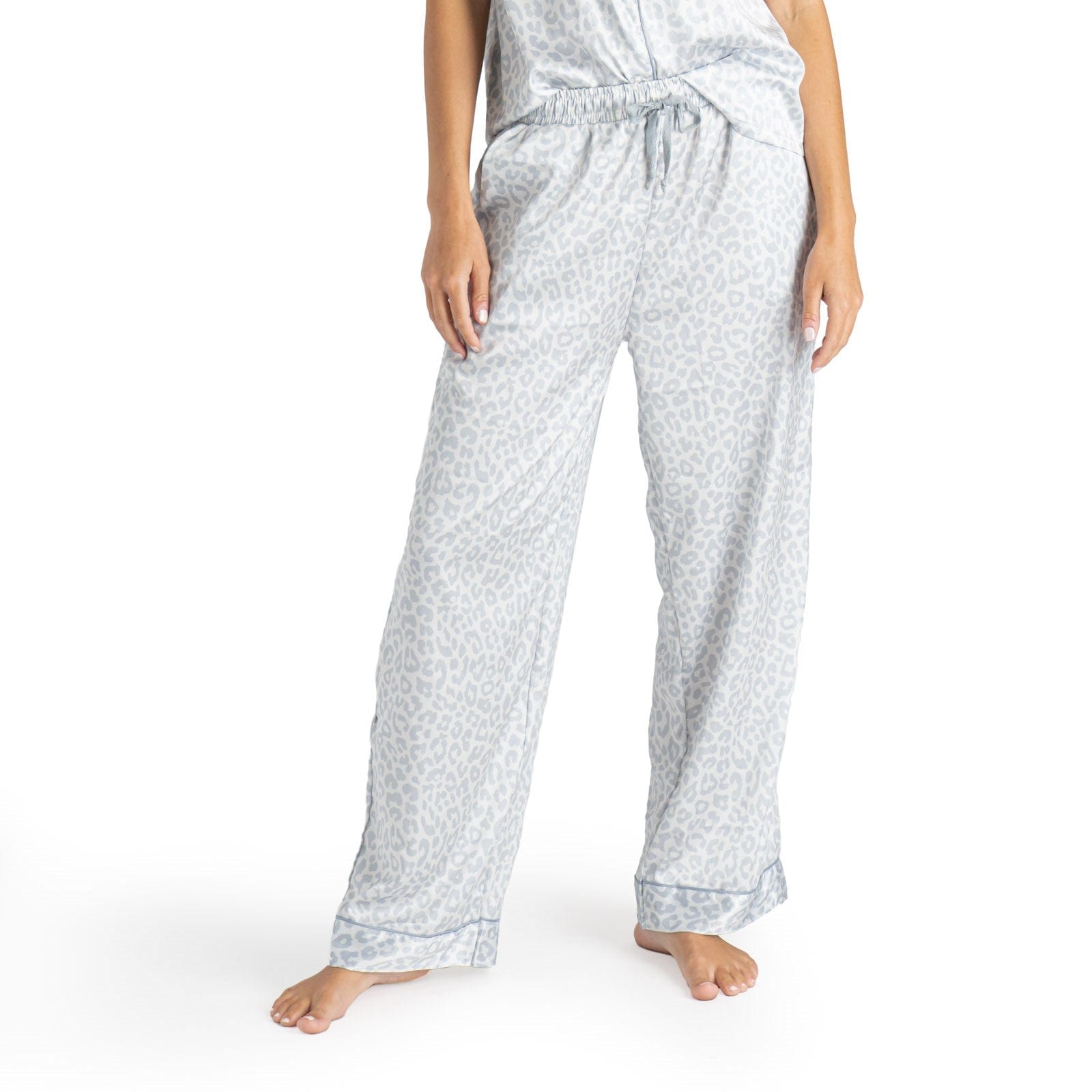 Hello Mello Satin Pajama Pants-Feline Sleepy - Infinity Raine
