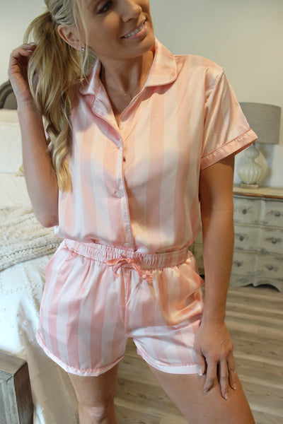 Hello Mello Satin Pajama Shorts-Slumber Party - Infinity Raine