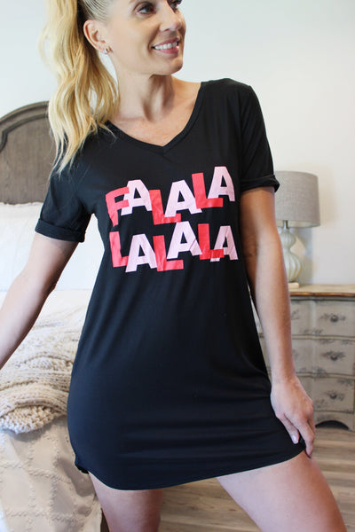 Hello Mello Sleep Shirt-FaLaLa LaLaLa - Infinity Raine