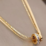 Double Chain Necklace With Embellishments In Gold - Infinity Raine