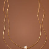Double Layer Pearl Necklace In Gold - Infinity Raine