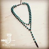Double Strand Blue Turquoise Feather Necklace - Infinity Raine