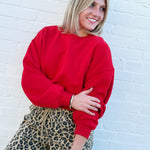 Double Zero Tops - Sweatshirts Everyday Cropped Pullover In red