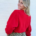 Double Zero Tops - Sweatshirts Everyday Cropped Pullover In red