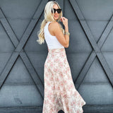 Ruffled Hem Wrap Skirt In Blush - Infinity Raine