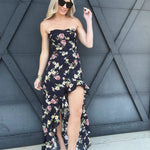 Strapless High-Low Dress In Black - Infinity Raine