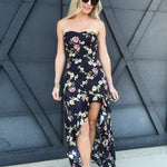 Strapless High-Low Dress In Black - Infinity Raine