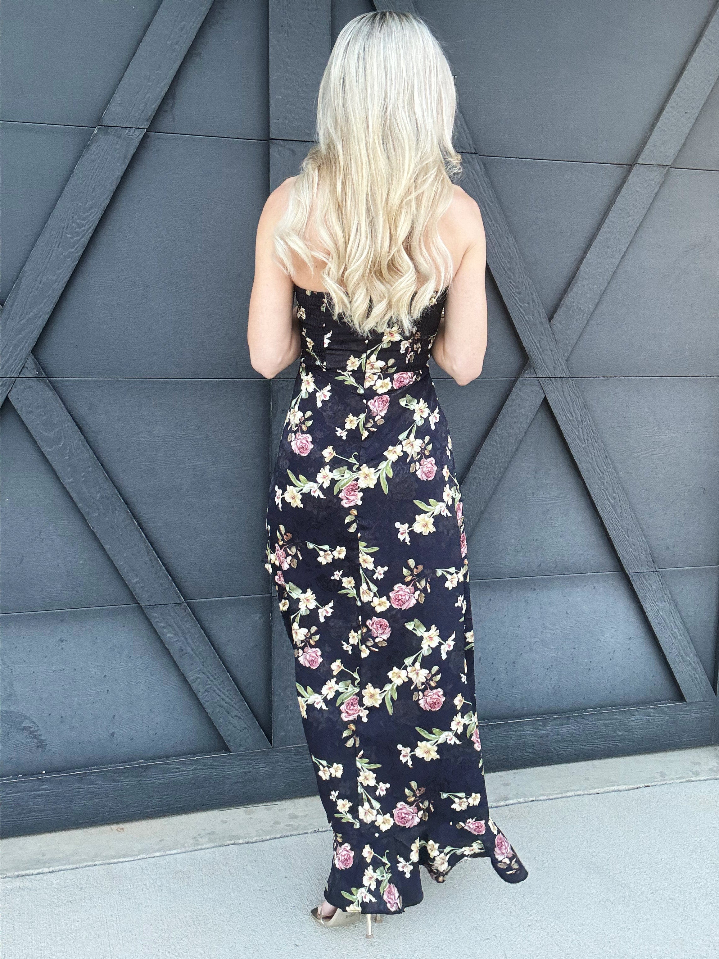 Strapless High-Low Dress In Black - Infinity Raine