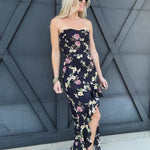 Strapless High-Low Dress In Black - Infinity Raine