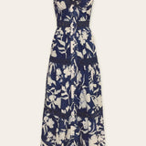 Tiered Lace Maxi Dress In Navy - Infinity Raine