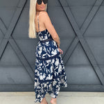 Tiered Lace Maxi Dress In Navy - Infinity Raine