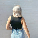 Scoop Neck Seamless Bodysuit In Black - Infinity Raine