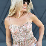 Endless Corset Floral Top In Blush - Infinity Raine