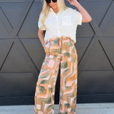 Dune Deco Drawstring Wide Leg Pants In Blushed Stone - Infinity Raine