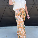 Dune Deco Drawstring Wide Leg Pants In Blushed Stone - Infinity Raine