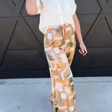 Dune Deco Drawstring Wide Leg Pants In Blushed Stone - Infinity Raine