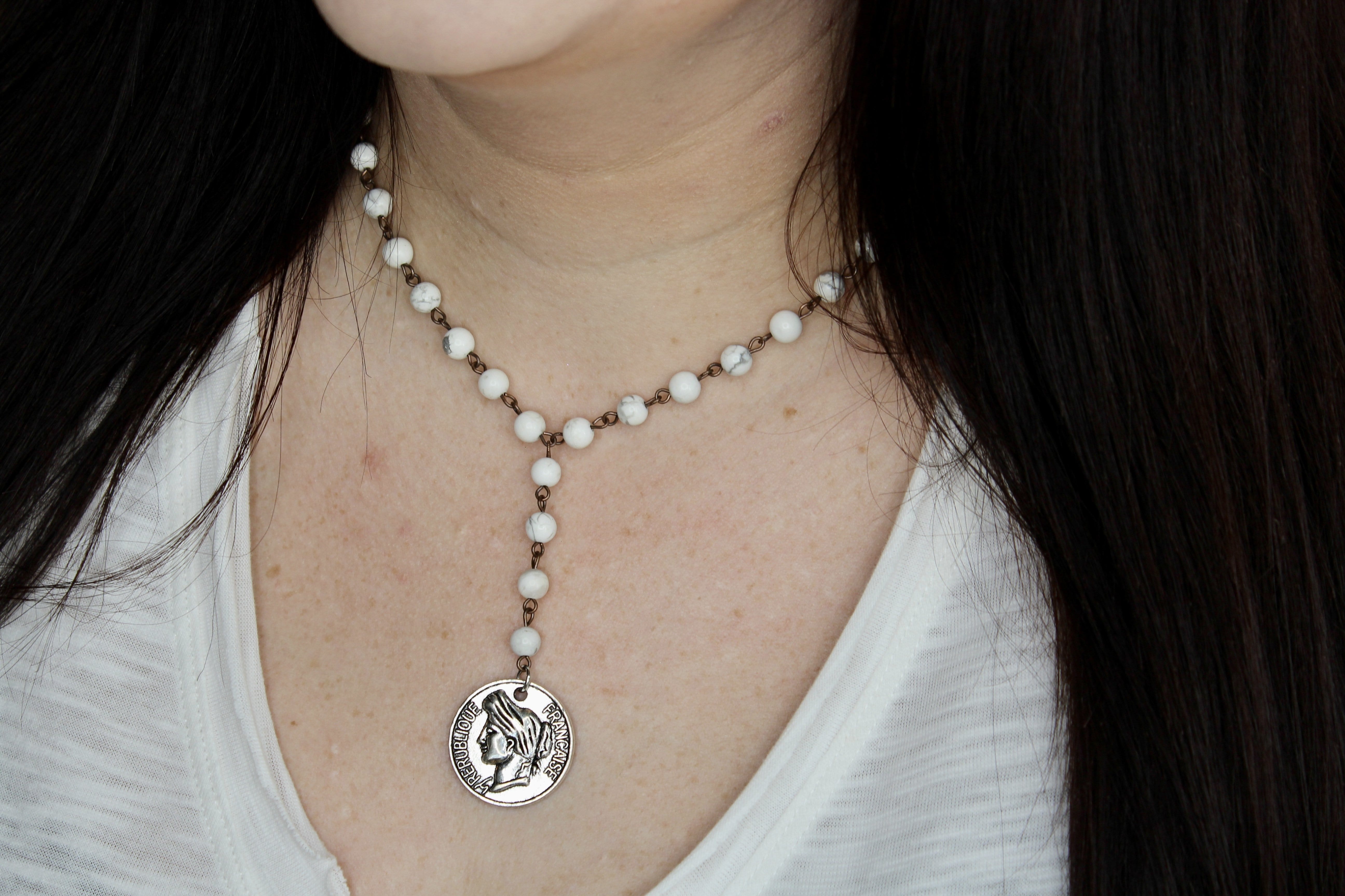 Pearl White Lariat Necklace - Infinity Raine