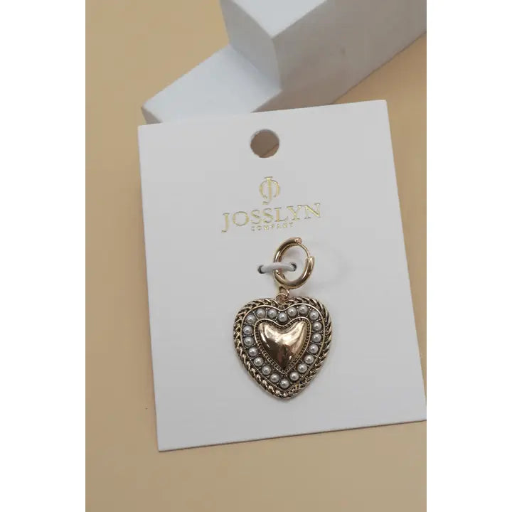 Heart Pearl Charm For Scarf - Infinity Raine
