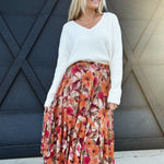 Floral Printed Mesh Ballerina Skirt In Khaki Olive - Infinity Raine