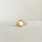Easton Elle Single Pearl Ring In Gold - Infinity Raine