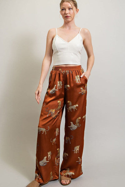 Leopard Print Pants-Brown - Infinity Raine