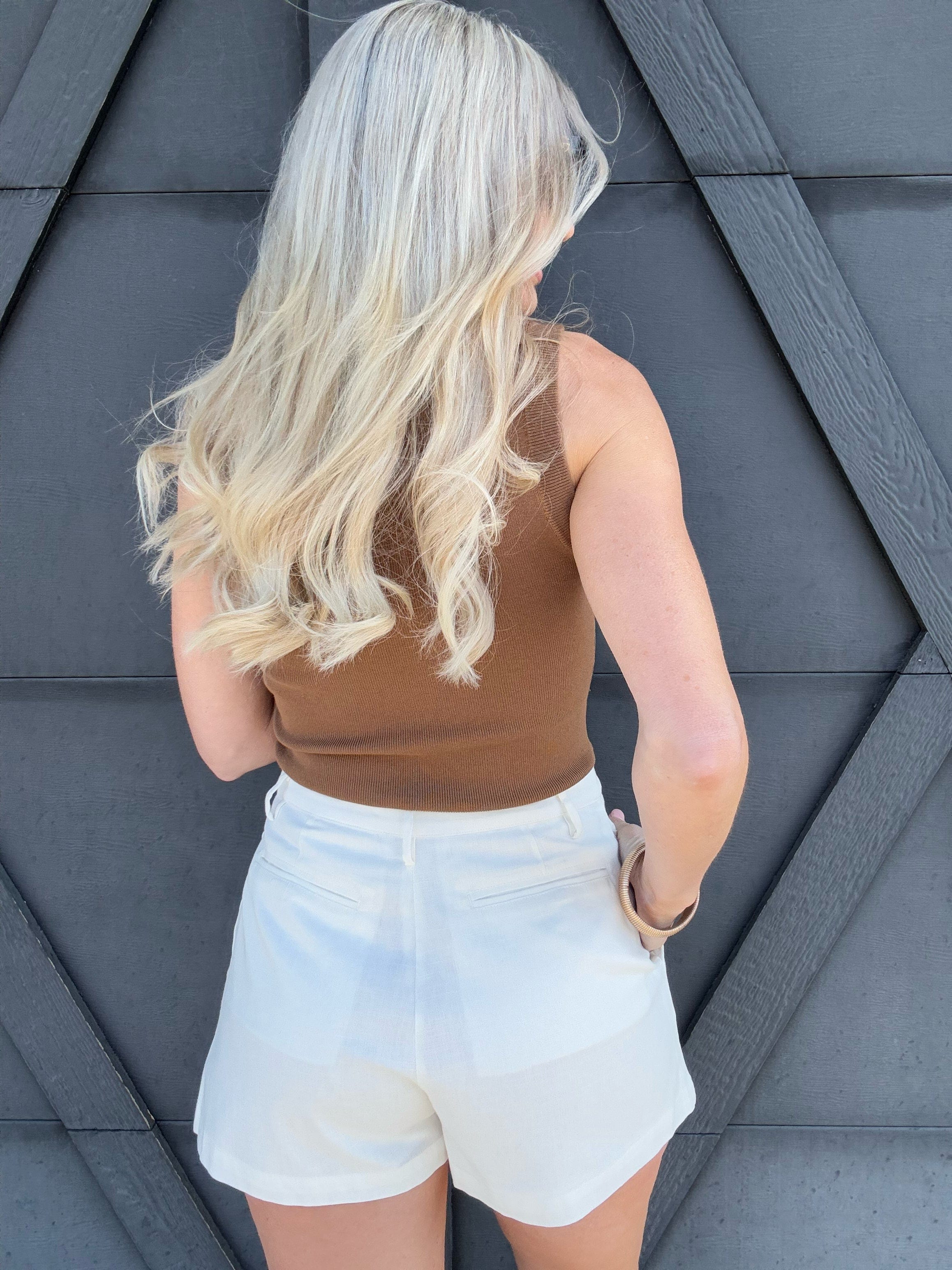 Pleated Shorts In White - Infinity Raine