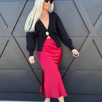 ee:some Bottoms - Skirts Satin Midi Skirt In Wine