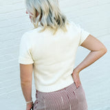 Soft Washed Striped Mini Skirt In Cranberry - Infinity Raine