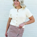 Soft Washed Striped Mini Skirt In Cranberry - Infinity Raine