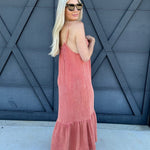 ee:some Dresses Cotton Gauze Midi Dress In Smoked Salmon