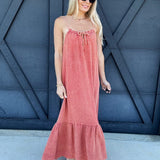 ee:some Dresses Cotton Gauze Midi Dress In Smoked Salmon