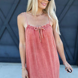 ee:some Dresses Cotton Gauze Midi Dress In Smoked Salmon