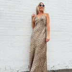 ee:some Dresses Golden Leopard Maxi In Metallic