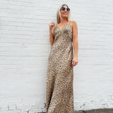 ee:some Dresses Golden Leopard Maxi In Metallic