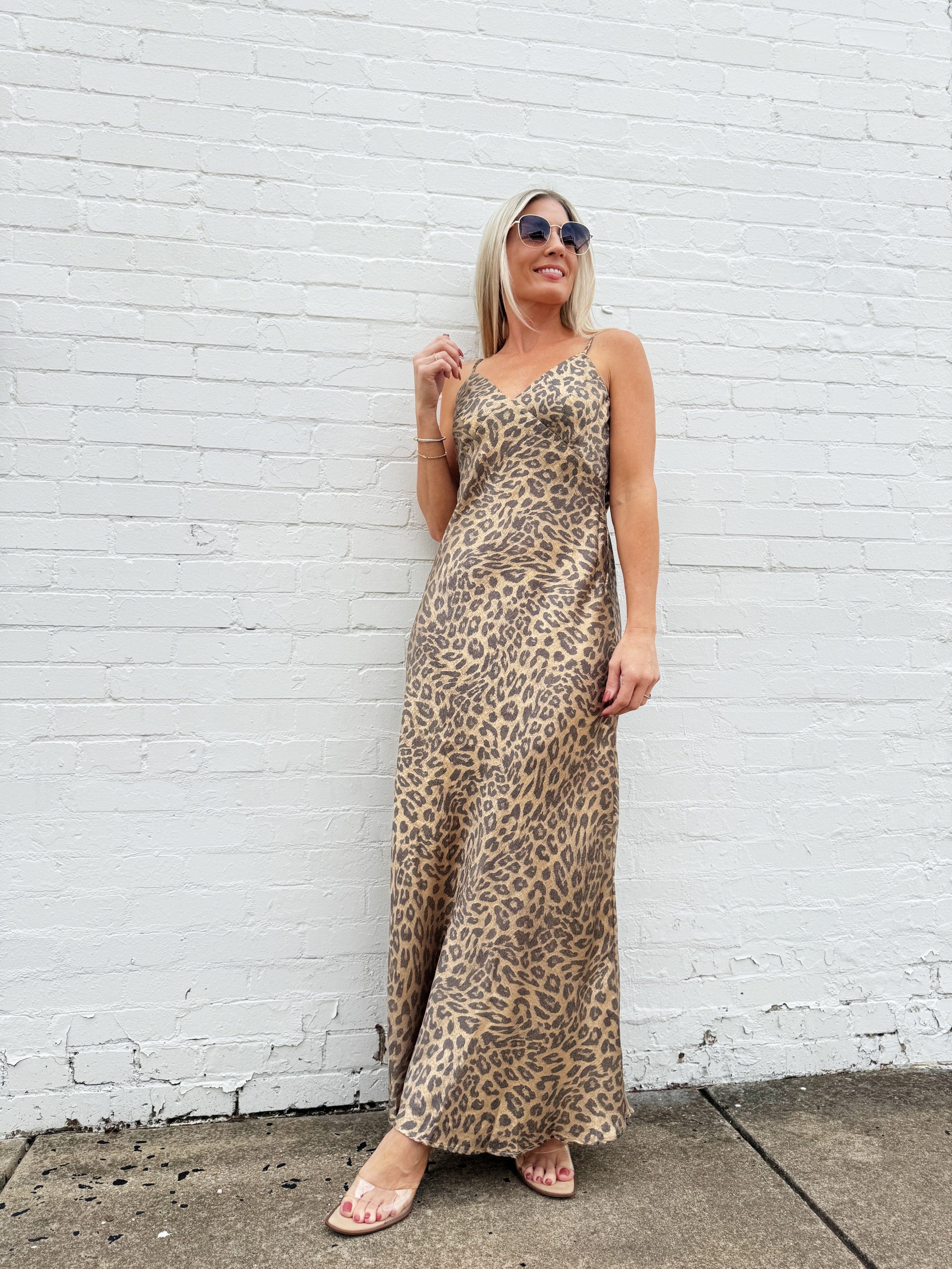 ee:some Dresses Golden Leopard Maxi In Metallic