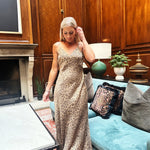 ee:some Dresses Golden Leopard Maxi In Metallic