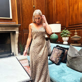 ee:some Dresses Golden Leopard Maxi In Metallic