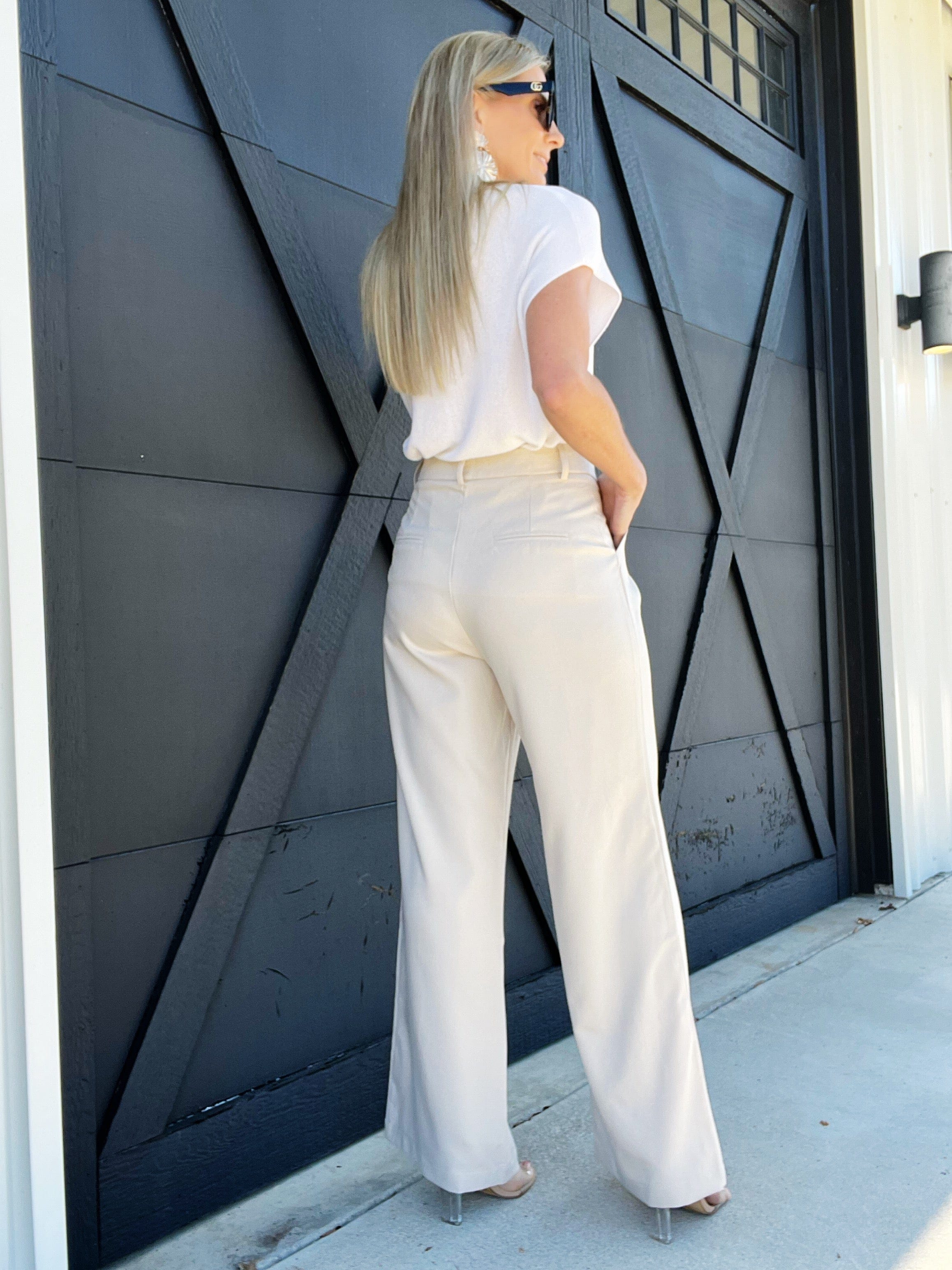 Fashion Forward Straight Leg Pants in Oatmeal - Infinity Raine