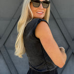 Wrap Top And Jogger Pants Set In Ash Black - Infinity Raine